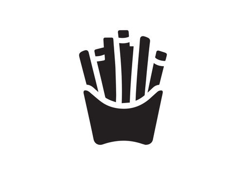 French fry Silhouette Vector Illustration