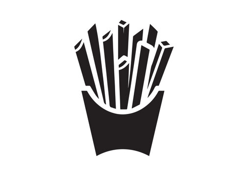 French fry Silhouette Vector Illustration