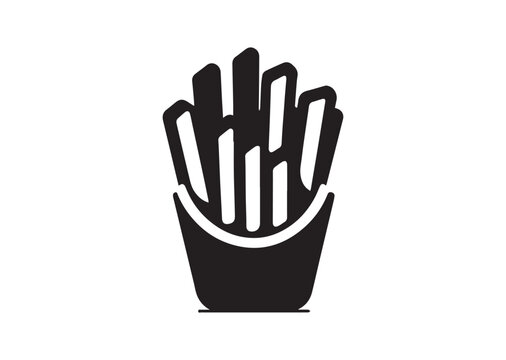 French fry Silhouette Vector Illustration