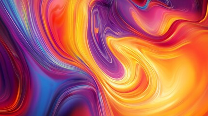 Leinwandbilder - Dynamic fluid art design featuring a blend of vibrant and rich colors