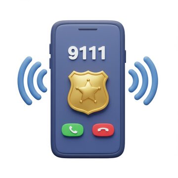 3d emergency call smartphone icon isolated on white background