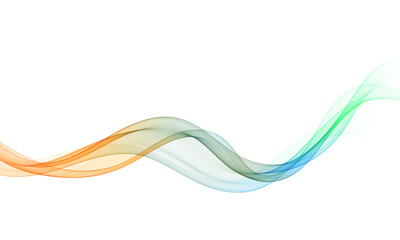 Poster - Vibrant colorful abstract wave on white background, dynamic flowing design for banners, presentations and modern graphic projects.