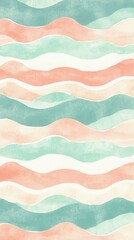 Poster - Abstract painting with wavy lines in serene colors