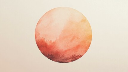 Aufkleber - Abstract watercolor painting with orange and brown tones