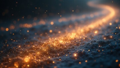 Aufkleber - Glowing particles in abstract night environment