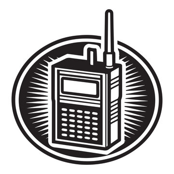 walkie talkie icon silhouette vector illustration
