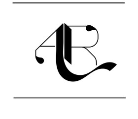 Poster - Stylish AR Initial Logo – Hand-drawn A and R Script Lettermark