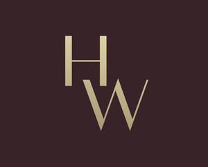 Poster - HW letter logo icon design. Classic style luxury initials monogram.