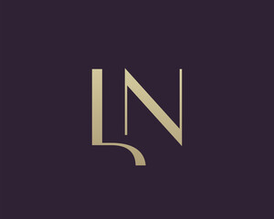 Poster - LN letter logo icon design. Classic style luxury initials monogram.