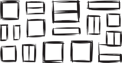 Hand-drawn rectangle frames vector illustration minimalist design