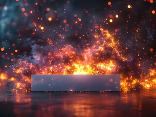 Poster - Vibrant fireworks light up the night sky