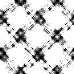 Poster - Black and white dotted halftone background.