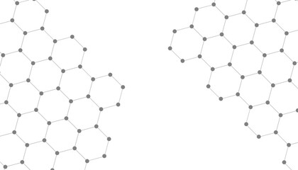 Aufkleber - Hexagons pattern on gray background. Genetic research, molecular structure. Chemical engineering. Concept of innovation technology. Used for design healthcare, science and medicine background