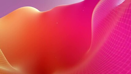 Fototapete - Colorful Abstract Waves Digital Landscape of Energy and Movement in Pink and Orange, Blending Soothing Curves and Vibrant Designs for Creative Inspiration