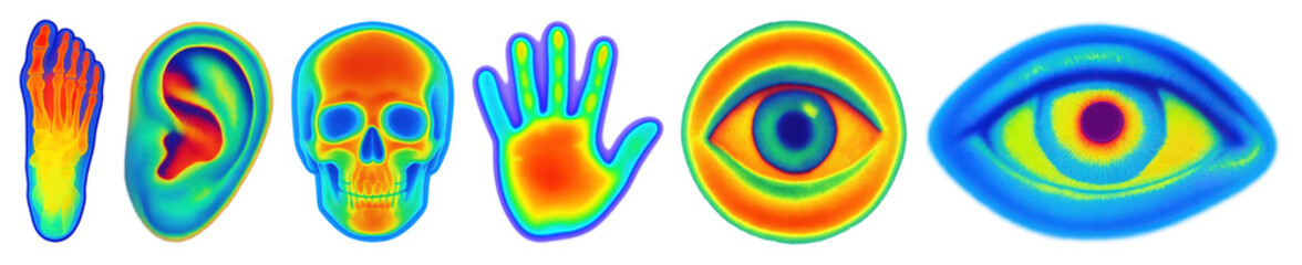 Poster - PNG Colorful sensory perception icons, element set on transparent background