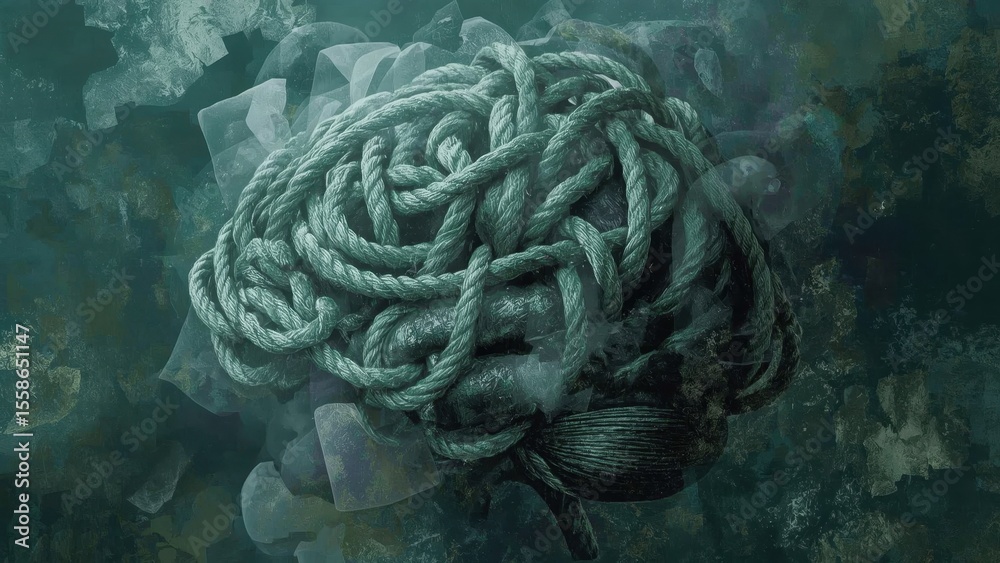 Brain Pulling Rope Ilustração Human brain. Intrusive thought Cognitive distortion Emdr ...