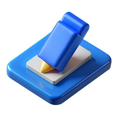 Aufkleber - 3d rendered illustration of a blue pen hovering over a white and blue platform