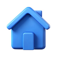 Aufkleber - Blue 3d rendered home icon represents property real estate and housing concepts
