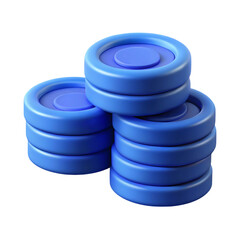 Aufkleber - Stacked blue disks on a black background representing a 3d rendered conceptual illustration