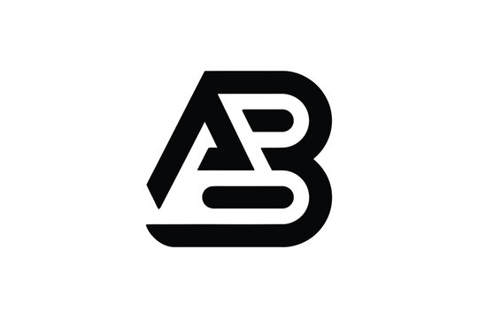 A black and white graphic of the letters a and b in a modern style font