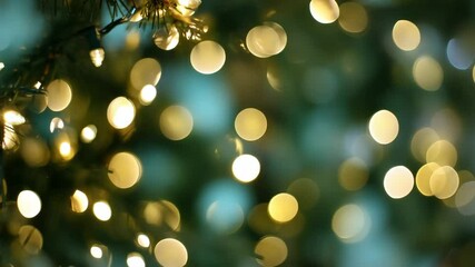 Poster - Dynamic Christmas illumination: flickering, blinking lights on the tree create a festive atmosphere.