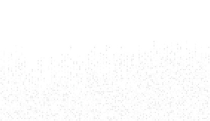 Poster - Monochrome pixel scatter vector with soft gray tones on white background, perfect for minimal data visualization, binary abstraction, tech analytics, and modern digital designs.