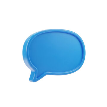 Blue speech bubble icon for communication and social media design