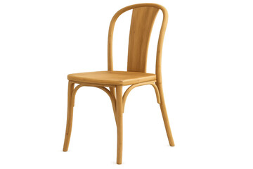 Fototapete - Elegant wooden chair isolated on transparent background, light brown tone
