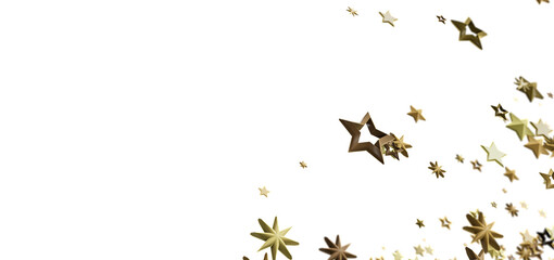 Poster - Elegant golden stars on white. Perfect for holidays, celebrations, and luxury branding.