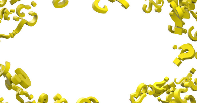 question marks, original 3d rendering