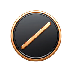 Aufkleber - Black circle with golden border and line Design element icon sign 3D on transparent background