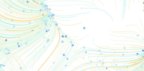 Poster - Soft pastel abstract background with flowing lines and scattered dots. Perfect for websites or presentations.