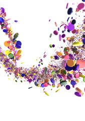 Poster - Sunburst and colorful confetti background frame illustration