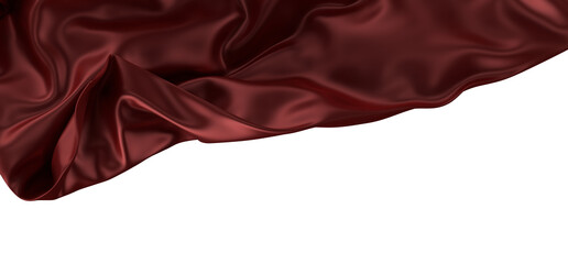 Aufkleber - Smooth elegant red cloth on grey background