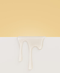 Poster - Minimalist background for cosmetic beauty product presentation. Skincare product display shelf with liquid dripping texture, 3d rendering