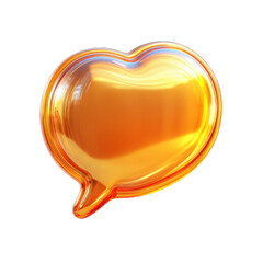 Aufkleber - Golden Heart Message Bubble Transparent Speech Ballon Icon for Love Chat on transparent background