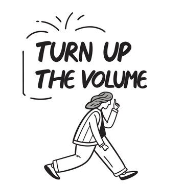 Creative Typography Minimalist T-shirt Design, Turn Up the Volume