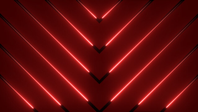illustration of glowing neon red lines background 4k resolution illustration . on a black background. and creating a stunning illustration .4k illustration 