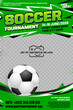 © Jaroslav Machacek - Soccer or football tournament poster template with ball, grungy and halftone elements