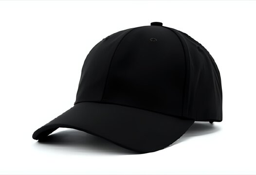 Blank black baseball cap on white mockup.