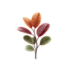 Poster - Colorful Foliage Plant with Vibrant Red and Green Leaves on White Background for Artistic and Nature-Inspired Projects Transparent background or png