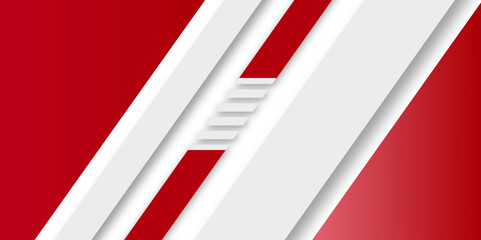 Poster - Red and grey geometric technology banner design. Abstract colorful vector background.