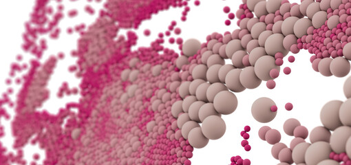 Aufkleber - Abstract background with pink and beige spheres. Perfect for technology, science, or medical concepts.