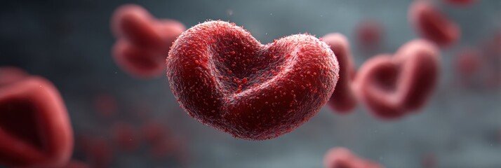 Poster - Heart-shaped Blood Cell Concept Showcases Creativity in 3D Rendering, Blending Biology With Artistic Imagination for a Unique Visual Experience