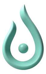 Poster - Abstract teal form shape fluid design evokes calm and modern simplicity