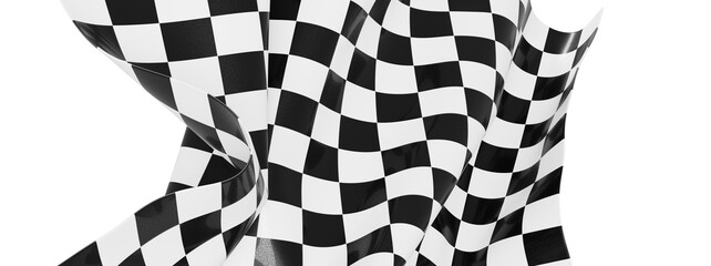 Aufkleber - High-resolution image of a waving checkered flag, perfect for sports, racing, and victory themes.