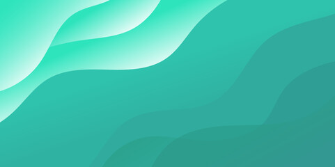 Poster - Modern abstract background diagonal wave lines motion and green tosca gradient color.