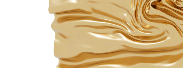 Aufkleber - High-resolution image of golden silk fabric with elegant drapes and folds. Perfect for luxury branding and design.
