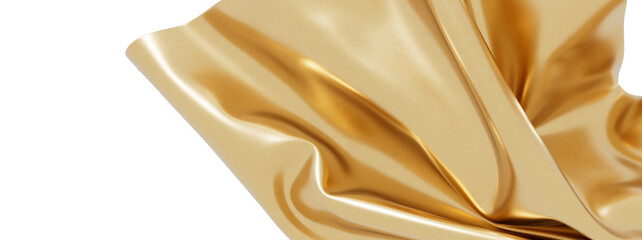 Aufkleber - High-resolution image of golden fabric with elegant drapes. Perfect for luxury, fashion, and beauty.