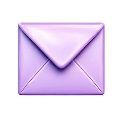 Leinwandbilder - Glossy Violet Envelope Icon Illustration for Email Notification and on transparent background